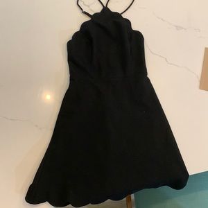Scallop Black Dress